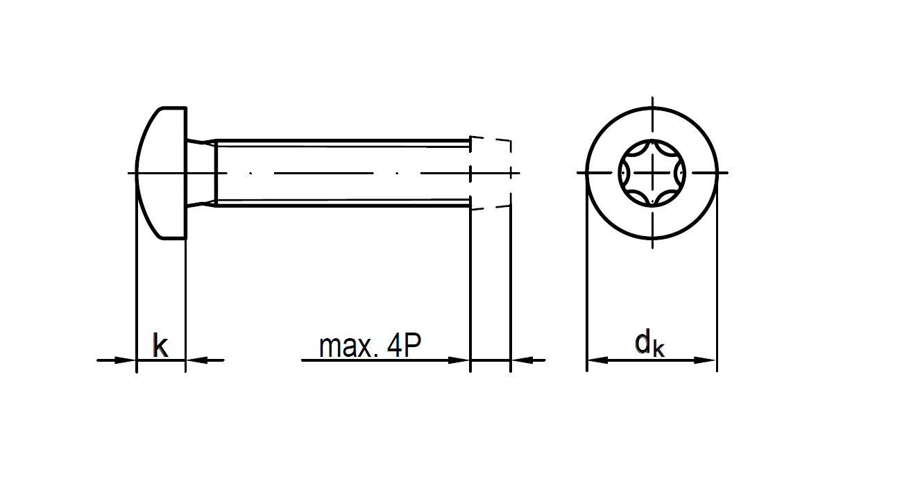 DIN 7500 CE TX gewindefurchende Schraube Linsenkopf Stahl verzinkt M 5x8