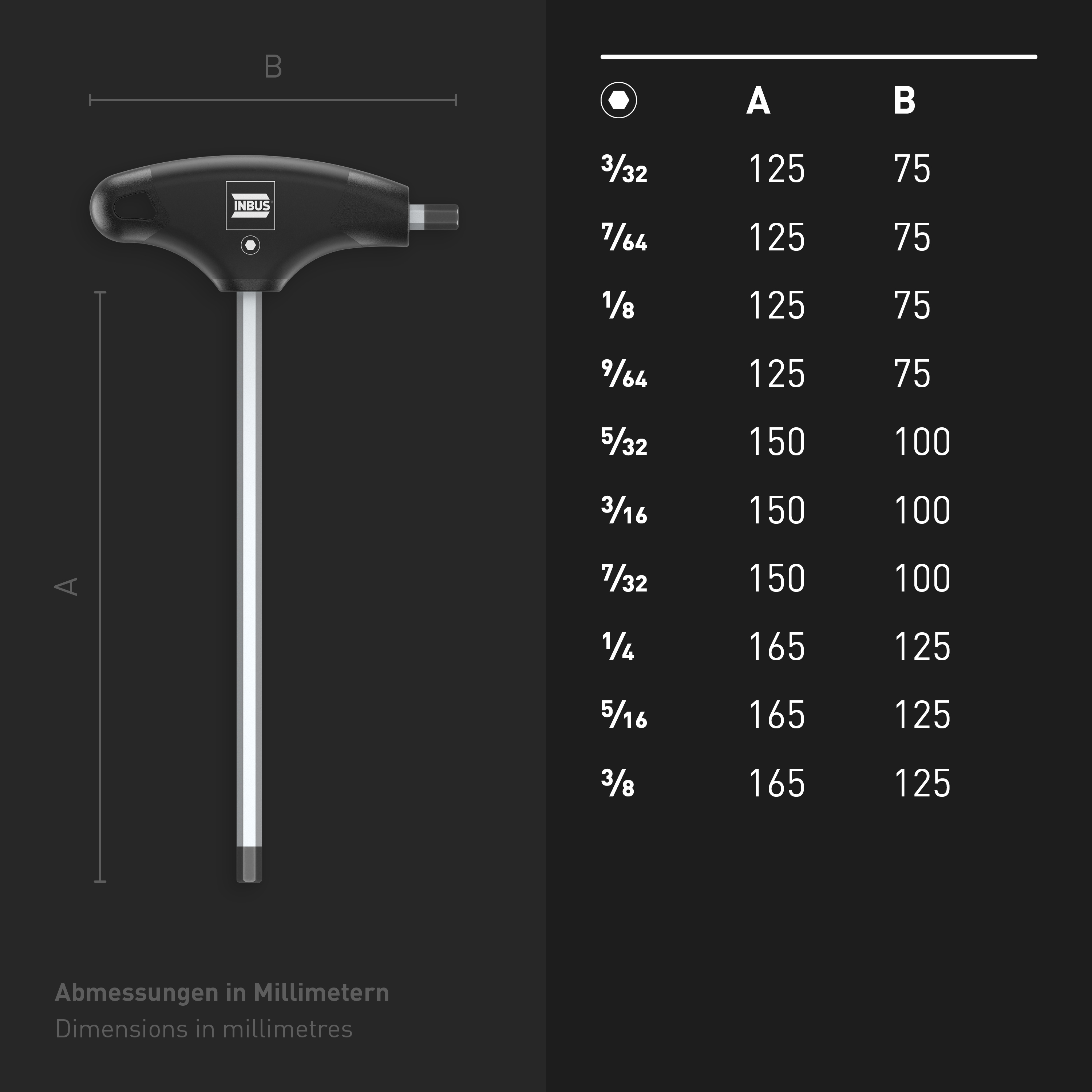 Inbus T Griff Inbusschl Ssel Set Zoll Tlg Made